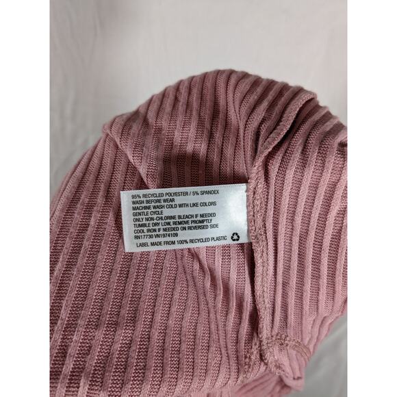 Oversized VNeck Ribbed Sweater Wild Fable Mauve XS Pink Relaxed Asymmetrical Hem - Picture 11 of 13